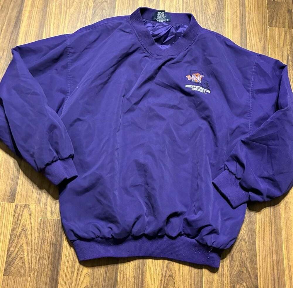 Vintage Vantage Northwestern State University Purple Windbreaker Pullover Jacket